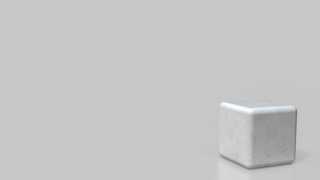 White Marble cube for Abstract Background concept 3d Rendering.の写真素材