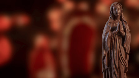 Virgin Mary for religion or Holiday concept 3d Rendering.の写真素材