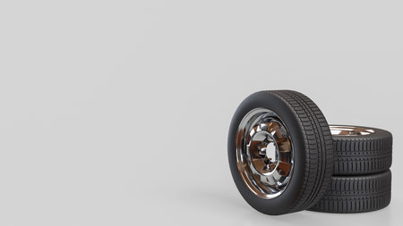 Tire for Auto mobile or garage concept 3d Rendering.の写真素材