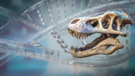 T rex Skull for Education or sci concept 3d Rendering.