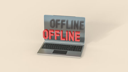 Offline for Technology or communication concept 3d Rendering.の写真素材
