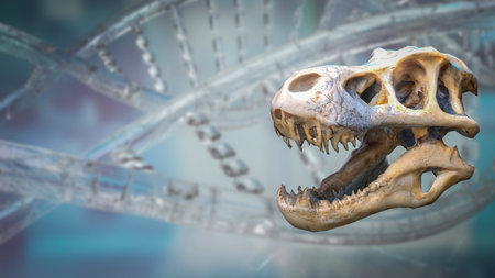 T rex Skull for Education or sci concept 3d Rendering.の写真素材