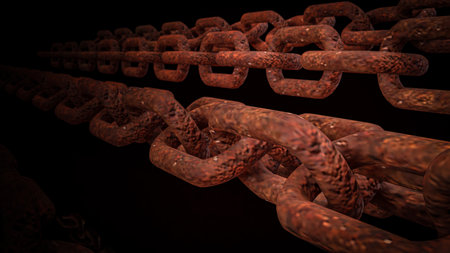 Rusty Chain for Abstract or Business Background concept 3d Rendering.の写真素材