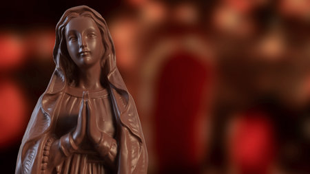 Virgin Mary for religion or Holiday concept 3d Rendering.の写真素材