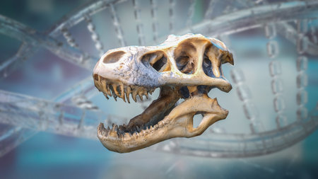 T rex Skull for Education or sci concept 3d Rendering.の写真素材