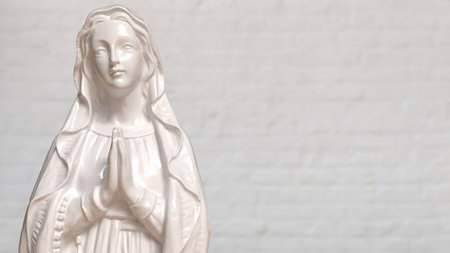 Virgin Mary for religion or Holiday concept 3d Rendering.の写真素材