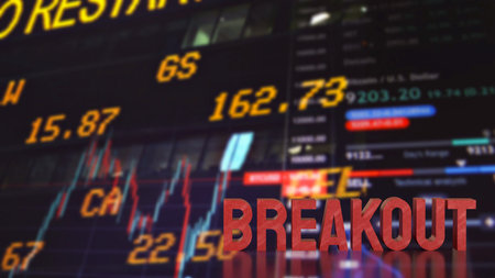 Breakout Text on Business Background 3d rendering.の写真素材