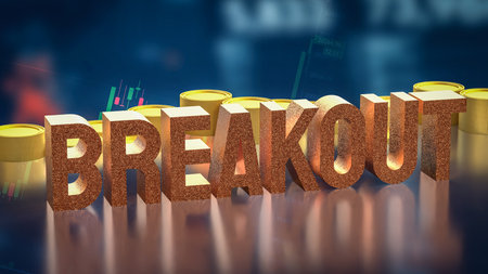 Breakout Text on Business Background 3d rendering.の写真素材