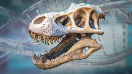 T rex Skull for Education or sci concept 3d Rendering.