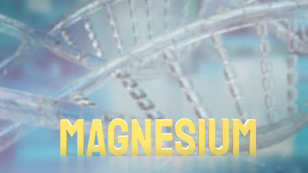 Magnesium on DNA Background for Sci or Health concept 3d Rendering.