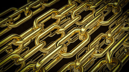 Gold Chain for Abstract or Business Background concept 3d Rendering.の写真素材