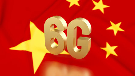 6G Technology on flag for Technology concept 3d Rendering.