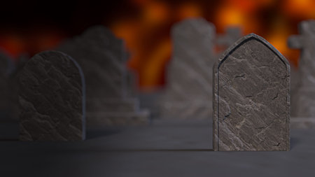 Grave stone 3d Rendering.