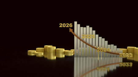 Chart 2026 for Business concept 3d Rendering.の写真素材