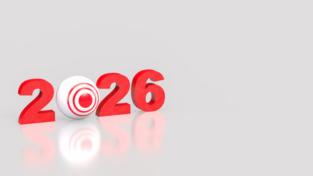2026 red and target for Business concept 3d Rendering.