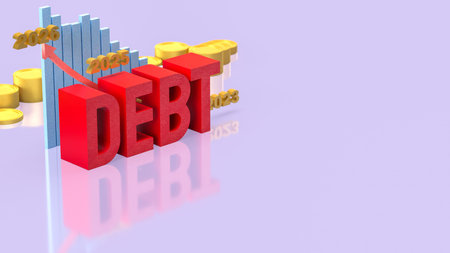 DEBT Chart 2026 for Business concept 3d Rendering.