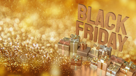 Black Friday and Gift box  for Shopping concept 3d Rendering.の写真素材