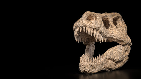 T rex Skull for Education Or sci concept 3d Rendering.の写真素材