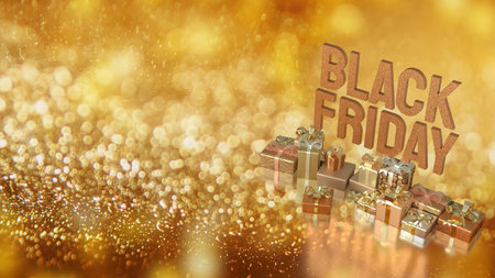 Black Friday and Gift box  for Shopping concept 3d Rendering.の写真素材