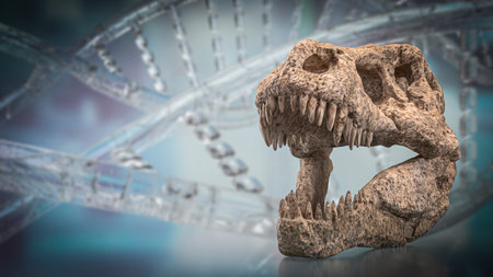 T rex Skull for Education Or sci concept 3d Rendering.
