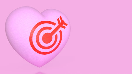 Heart and blue eye target for romance or love concept 3d Rendering.の写真素材