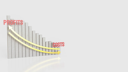 Chart for Profit and costs for Business concept 3d Rendering.