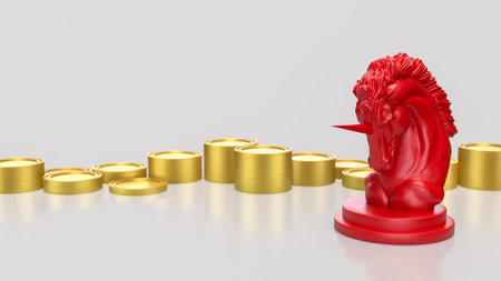 Unicorn Chess for Business concept 3d Rendering.の写真素材