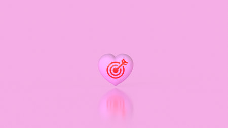 Heart and target for romance or love concept 3d Rendering.の写真素材