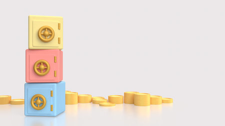 Safe deposit box for Earn or Business concept 3d Rendering.の写真素材