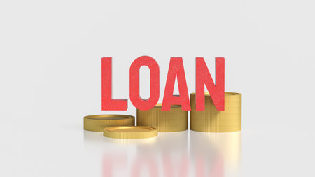 Loan and coins for Business concept 3d Rendering,finance or earn concept.