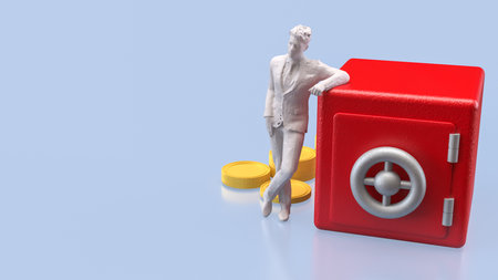 Safe deposit box for Earn or Business concept 3d Rendering.の写真素材