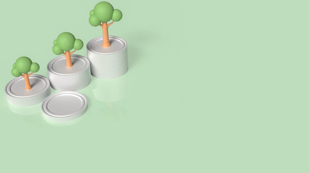 Tree and coins for Earn or Business concept 3d Rendering.