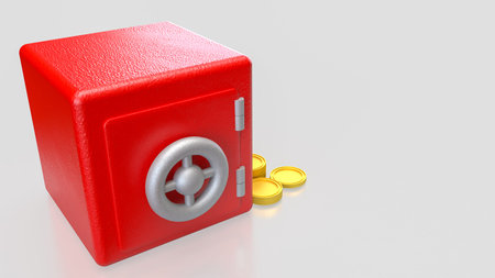 Safe deposit box for Earn or Business concept 3d Rendering.