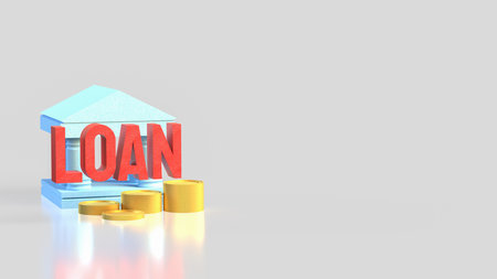 Loan and coins for Business concept 3d Rendering,finance or earn concept.の写真素材