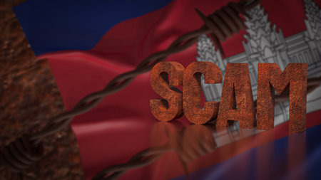 Cambodia flag for Background 3d Rendering.の写真素材