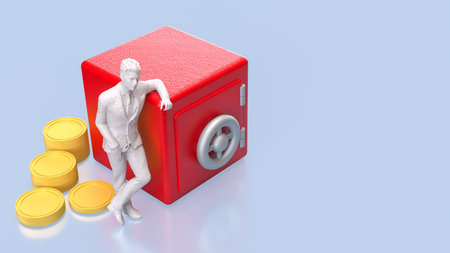 Safe deposit box for Earn or Business concept 3d Rendering.の写真素材