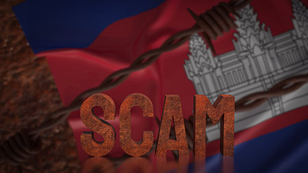 Cambodia flag for Background 3d Rendering.の写真素材