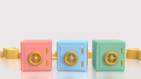 Safe deposit box for Earn or Business concept 3d Rendering.