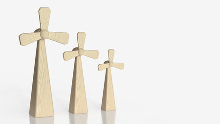 Windmill  for Energy or eco concept 3d rendering.の写真素材