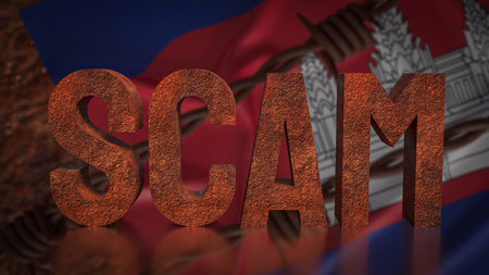 Cambodia flag for Background 3d Rendering.の写真素材