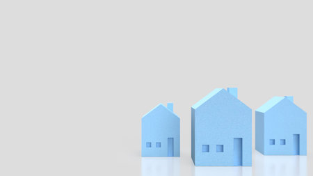 Blue house for Property or Building concept 3d Rendering.の写真素材