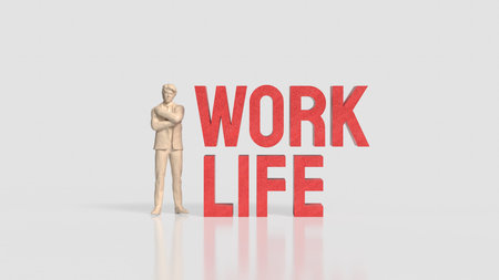 Work and Life for Background concept 3d Rendering.