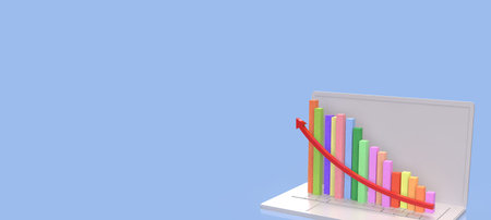 Multi color chart for Business concept 3d Rendering.