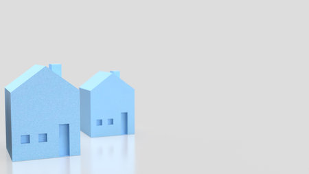 Blue house for Property or Building concept 3d Rendering.の写真素材
