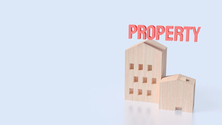 Wood house for Property or Building concept 3d Rendering.の写真素材