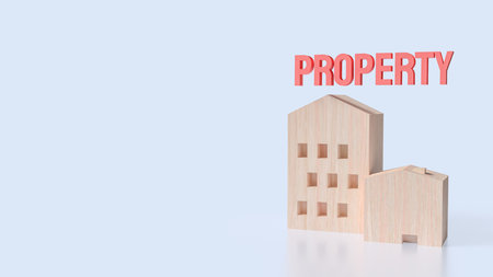 Wood house for Property or Building concept 3d Rendering.の写真素材