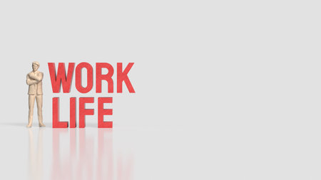 Work and Life for Background concept 3d Rendering.