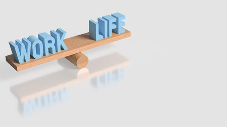 Work and Life for Background concept 3d Rendering.