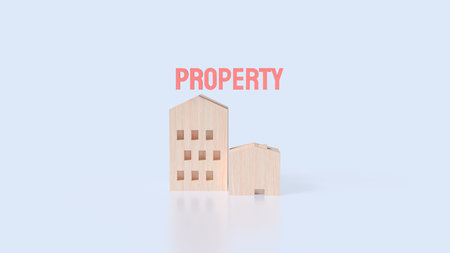 Wood house for Property or Building concept 3d Rendering.の写真素材