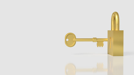 Gold key and master for security concept 3d Rendering.の写真素材
